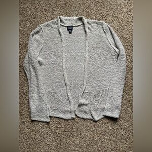 Eileen Fisher Cream Italian Yarn Women’s Medium Open Front Cardigan Sweater